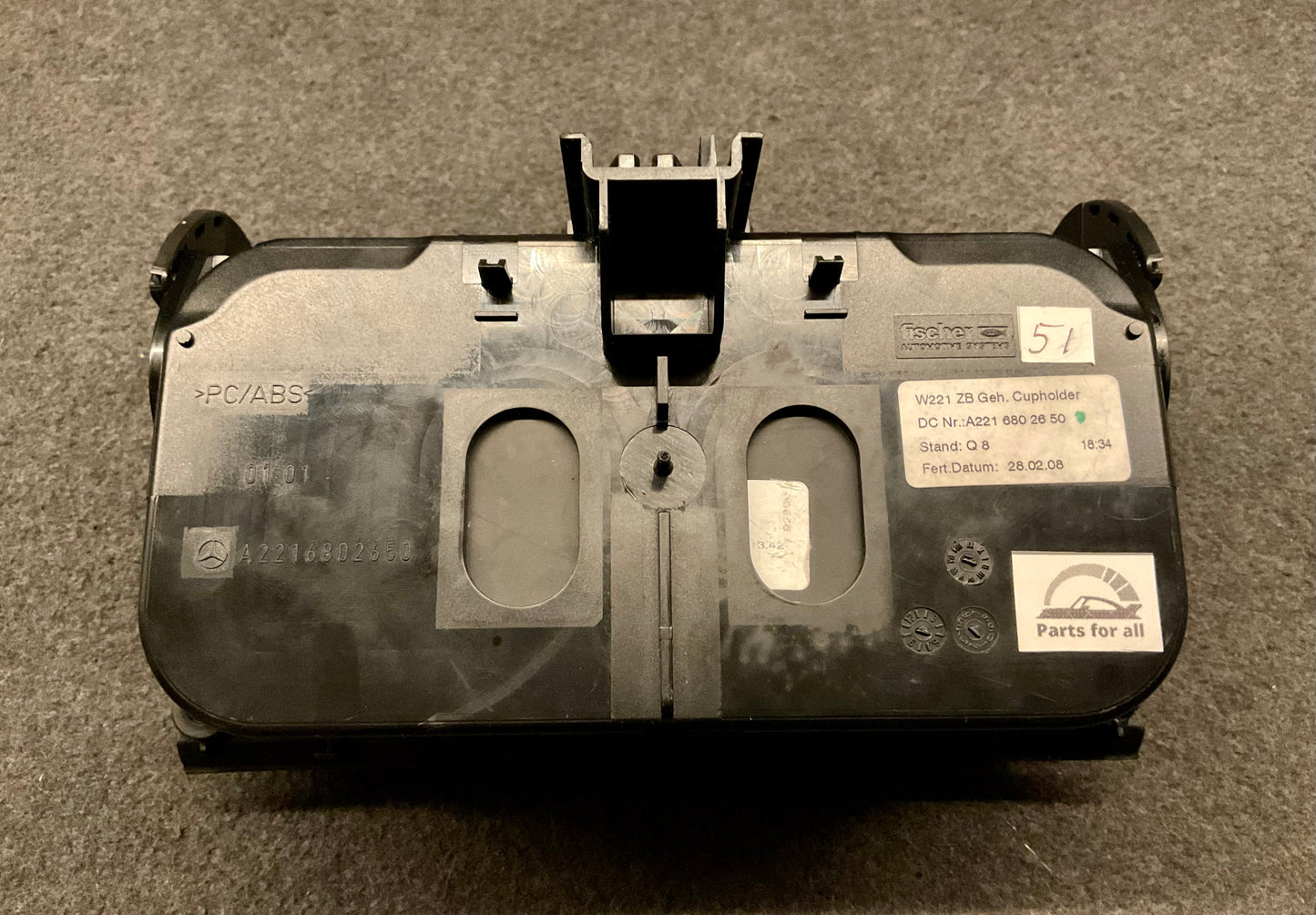 OEM Mercedes W221 cup holder with mechanism A2216802650 #51