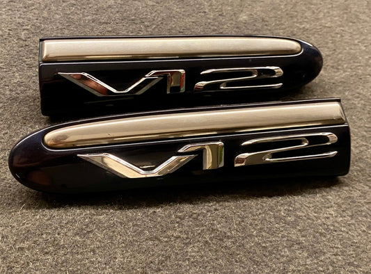 Set of 2 OEM Used Mercedes S-Class W220 S600 Outside Exterior left and right V12 logo emblem A2206900162