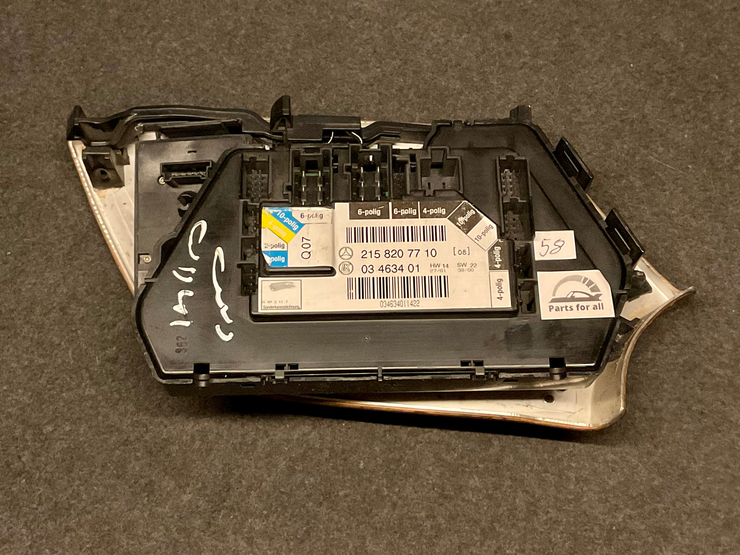 OEM Used Mercedes CL-class Left (driver side) seat adjustment switch/module A2158207710 #58